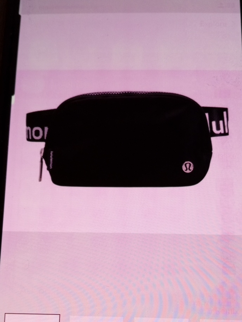 lululemon athletica Black Belt Bag with Logo Strap